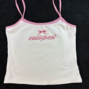 Edikted Pink and White Tank Top